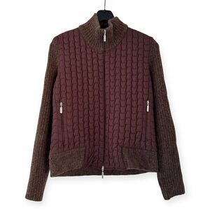 McCulley’s Highlands NC Wool/Cashmere Quilted Front Full Zip Jacket Size Small